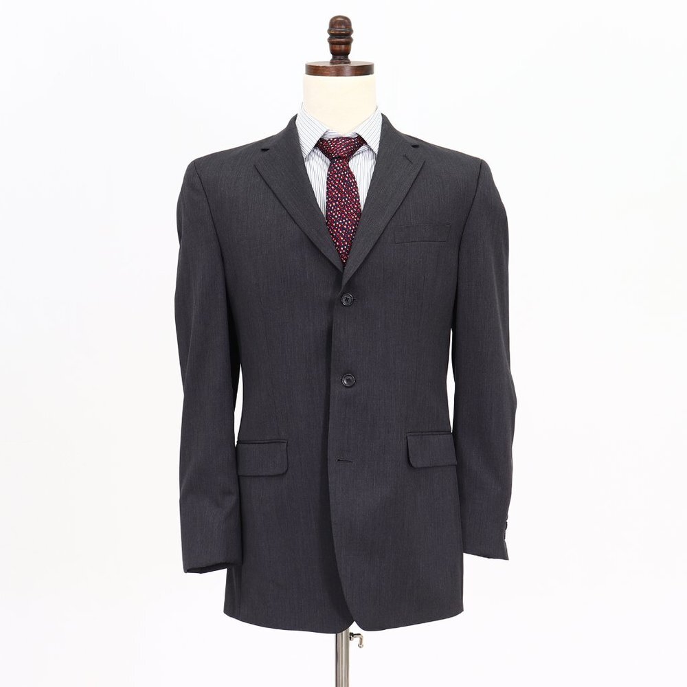 Calvin Klein 40L Gray Solid 3-Button Sport Coat Blazer Jacket V708